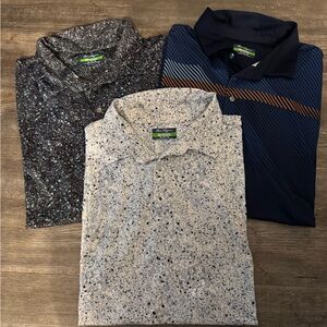 Ben Hogan Navy, Black & white Patterned Polo Trio